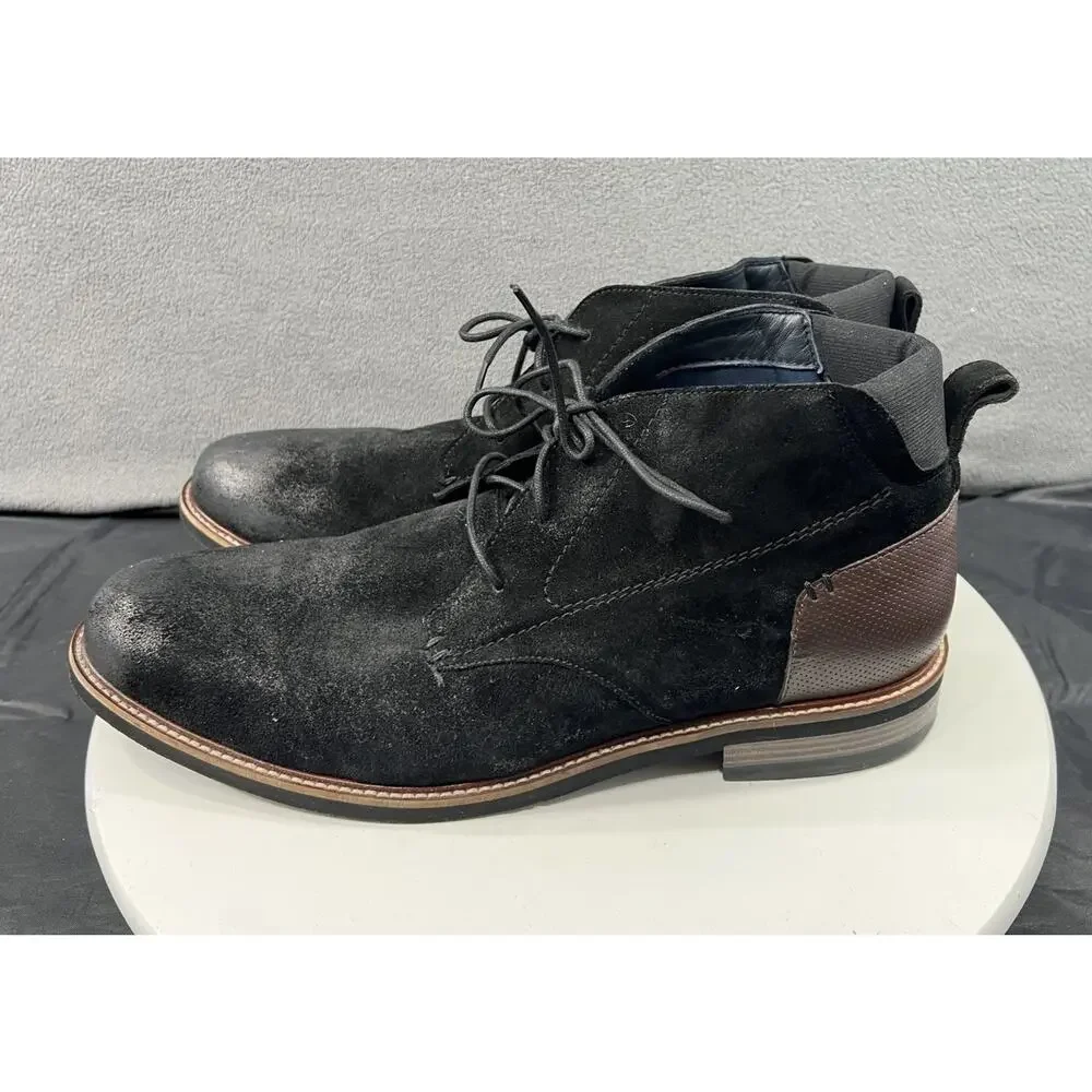 Dr Scholls Weekly Chukka Ankle Boots Shoes Black Suede Leather Mens Size 13